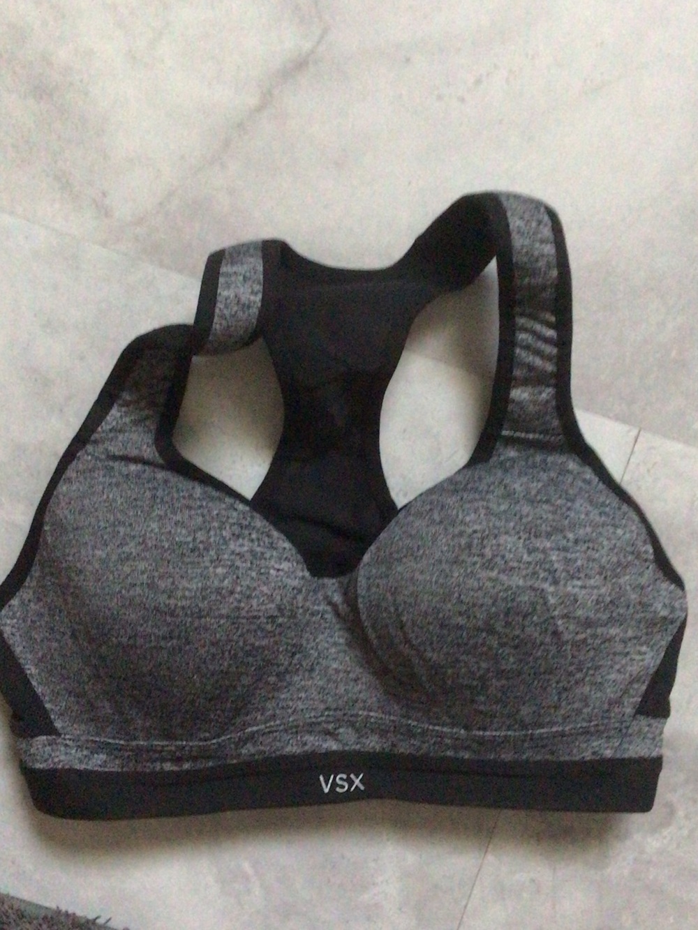 VSX Heather Grey Racerback Padded Sports Bra